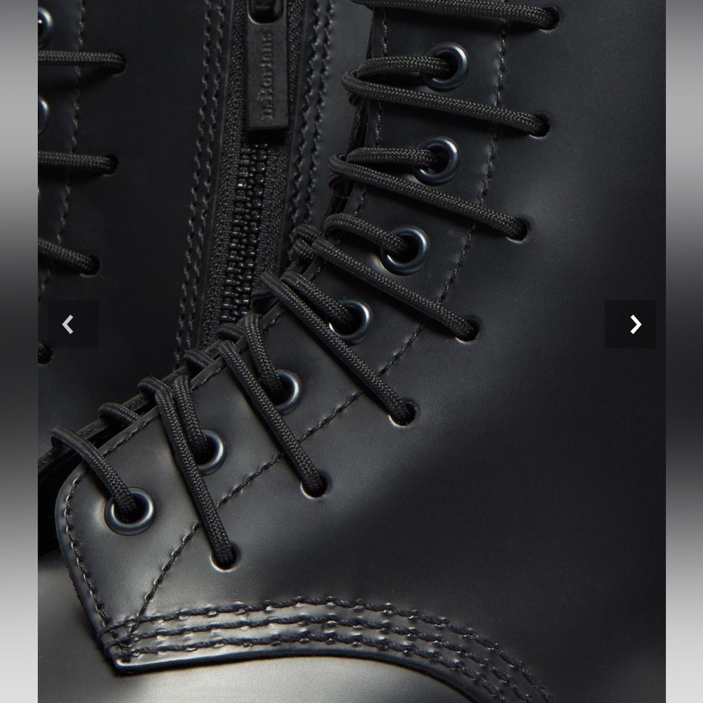 DR MARTENS 1460 Extreme Laces Polished Smooth Leather Black Boots - Picture 10 of 16